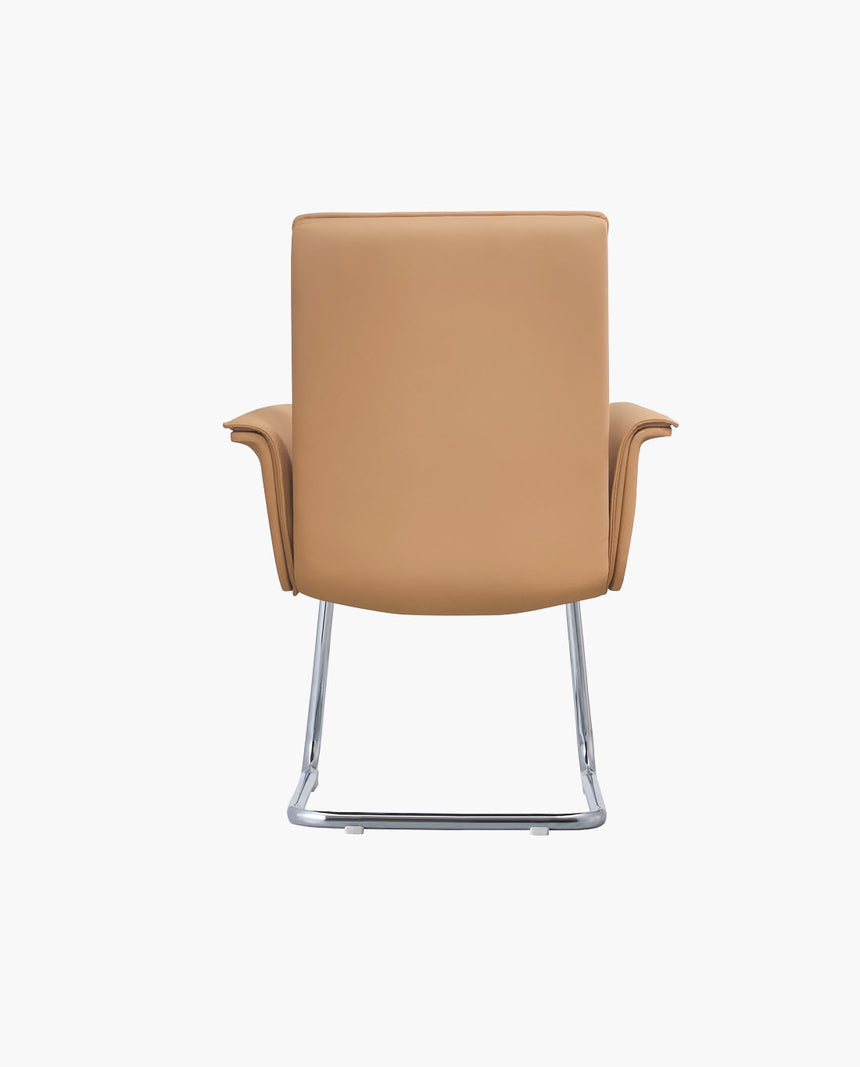 BAUNO -MB-C - Bow Leg Leather Office Chair